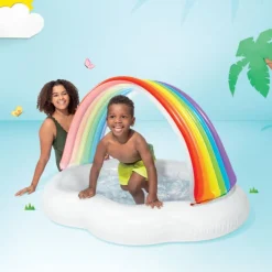Intex Regnbue Babybasseng 142x119x84 cm fra 1 år