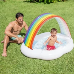 Intex Regnbue Babybasseng 142x119x84 cm fra 1 år