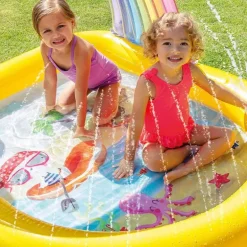 Intex Regnbue barnebasseng med vannsprut 147x130x86 cm fra 2 år