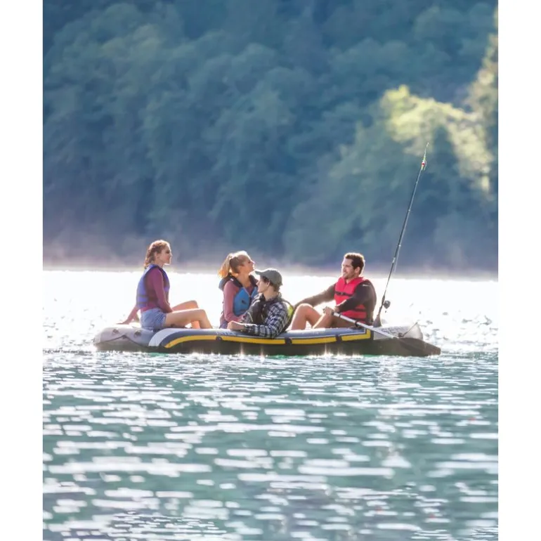 Intex Seahawk 4 gummibåt med deluxe aluminiums årer og pumpe