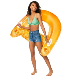 Intex Sit 'N Float Lounge Bademadrass 152x99cm - Oransje