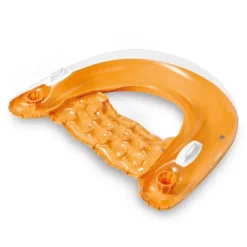 Intex Sit 'N Float Lounge Bademadrass 152x99cm - Oransje