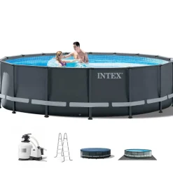 Intex Ultra XTR Premium Rundt Rammebasseng 549x132cm med sandfilterpumpe