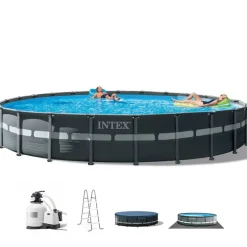 Intex Ultra XTR Premium Rundt Rammebasseng 732x132cm med sandfilterpumpe