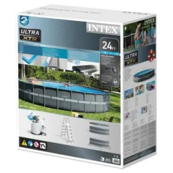 Intex Ultra XTR Premium Rundt Rammebasseng 732x132cm med sandfilterpumpe