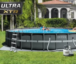 Intex Ultra XTR Premium Rundt Rammebasseng 732x132cm med sandfilterpumpe