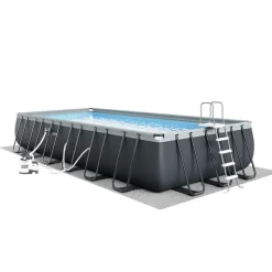 Intex Ultra XTR Premium Rektangulært Rammebasseng 732x366x132cm med sandfilterpumpe