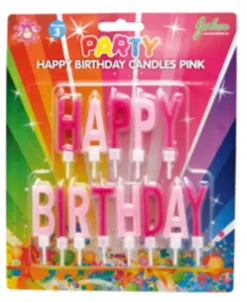 Kakelys "Happy Birthday" (rosa)