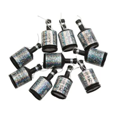 Konfettibomber i sølv 8 pk