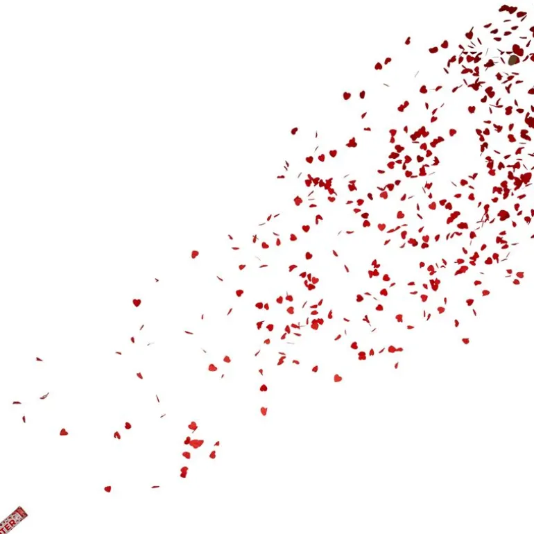 Konfettikanon 60cm - Røde Hjerter