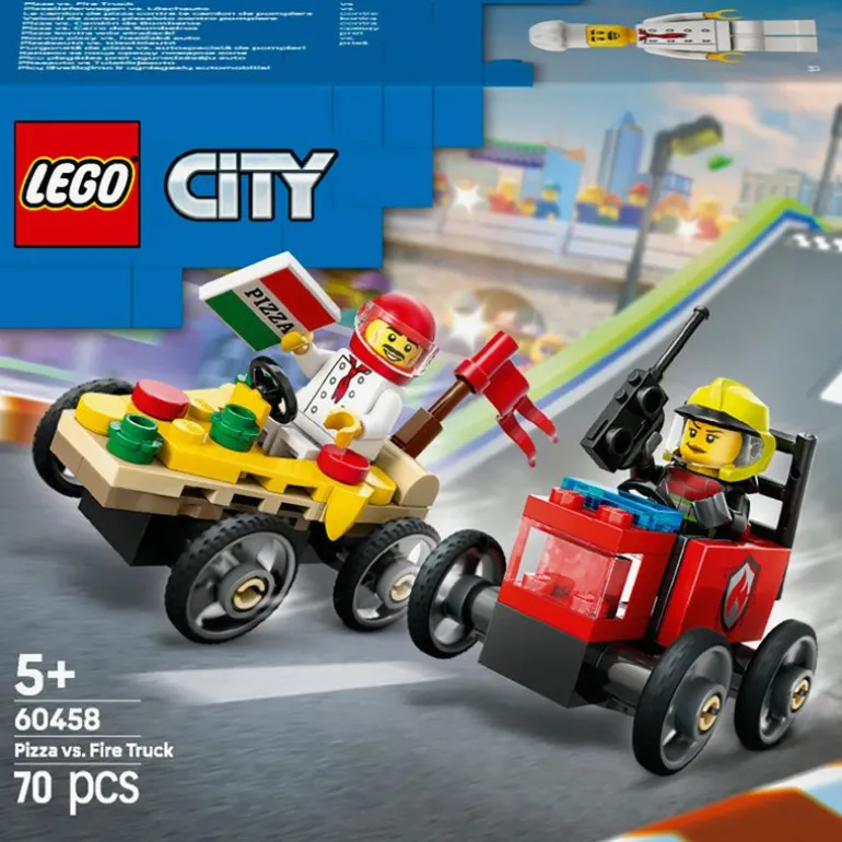 LEGO City - Billøp mellom pizzabil og brannbil 60458