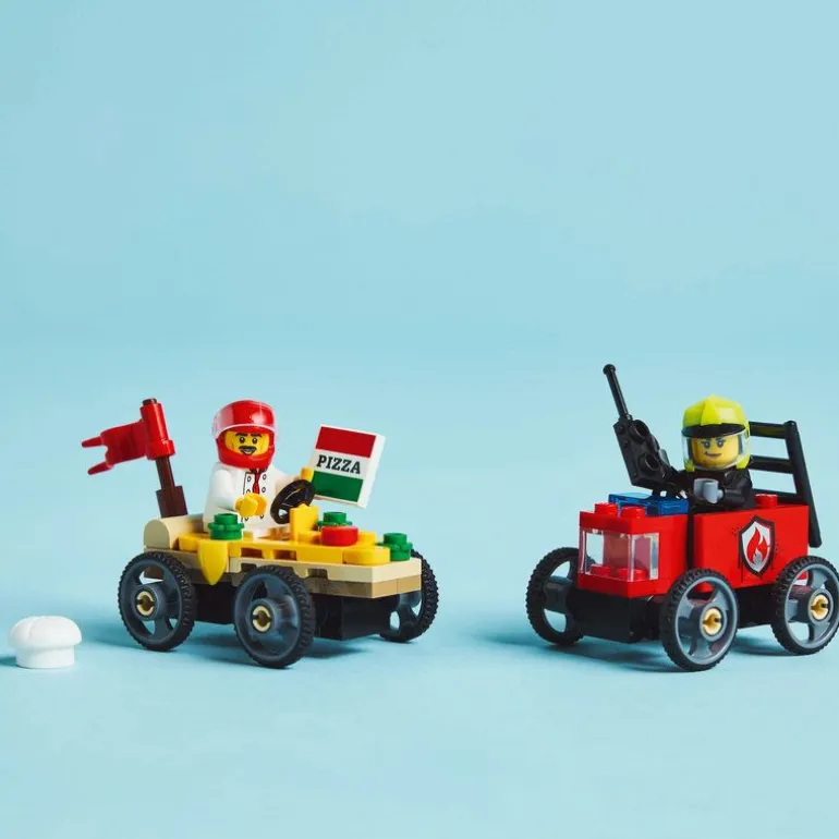 LEGO City - Billøp mellom pizzabil og brannbil 60458
