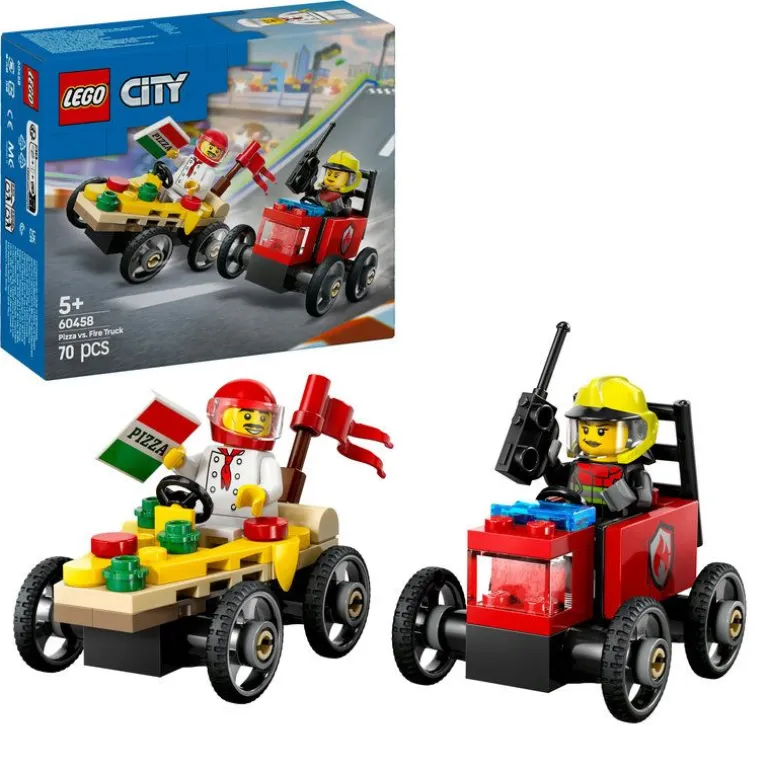 LEGO City - Billøp mellom pizzabil og brannbil 60458