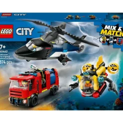 LEGO City - Pakke med helikopter, brannbil og ubåt 60462