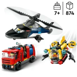 LEGO City - Pakke med helikopter, brannbil og ubåt 60462