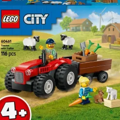 LEGO City - Sett med rød traktor, henger og sau 60461