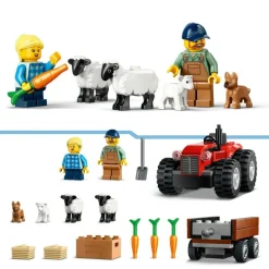 LEGO City - Sett med rød traktor, henger og sau 60461
