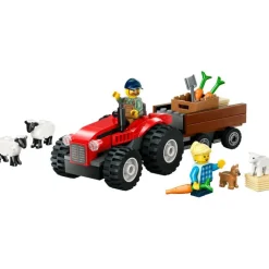 LEGO City - Sett med rød traktor, henger og sau 60461