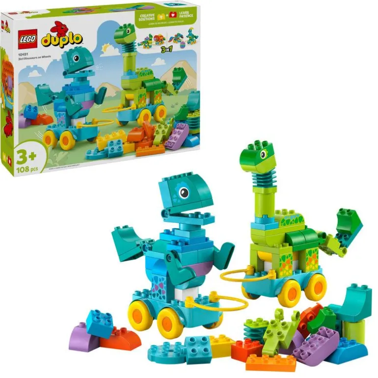 LEGO DUPLO - Town 3-i-1 Dinosaurer på hjul 10451