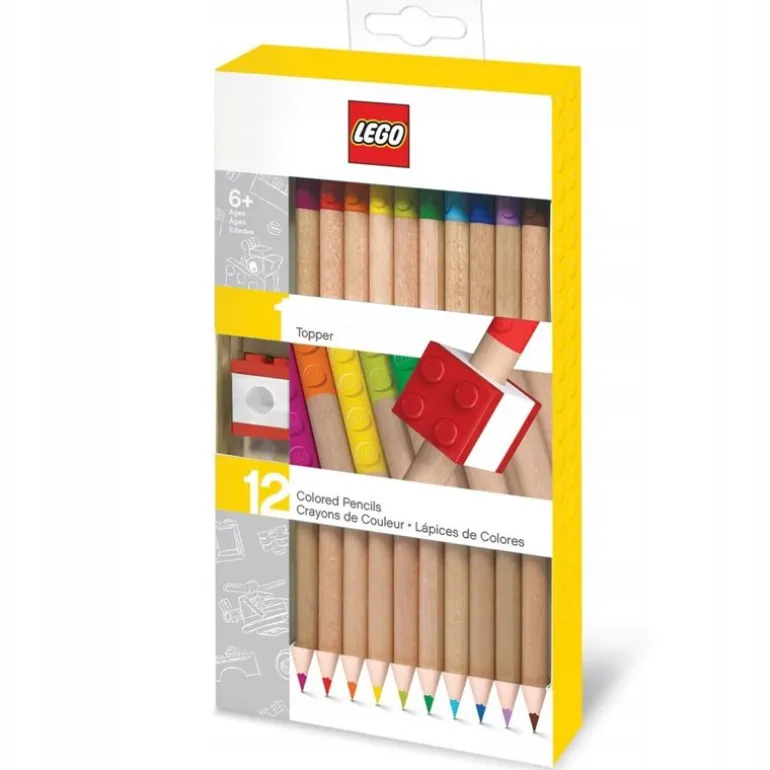 LEGO Fargeblyanter i Tre 12stk m/ blyantspisser