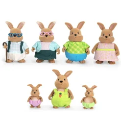 Li'l Woodzeez figurer - Kanin familie med besteforeldre