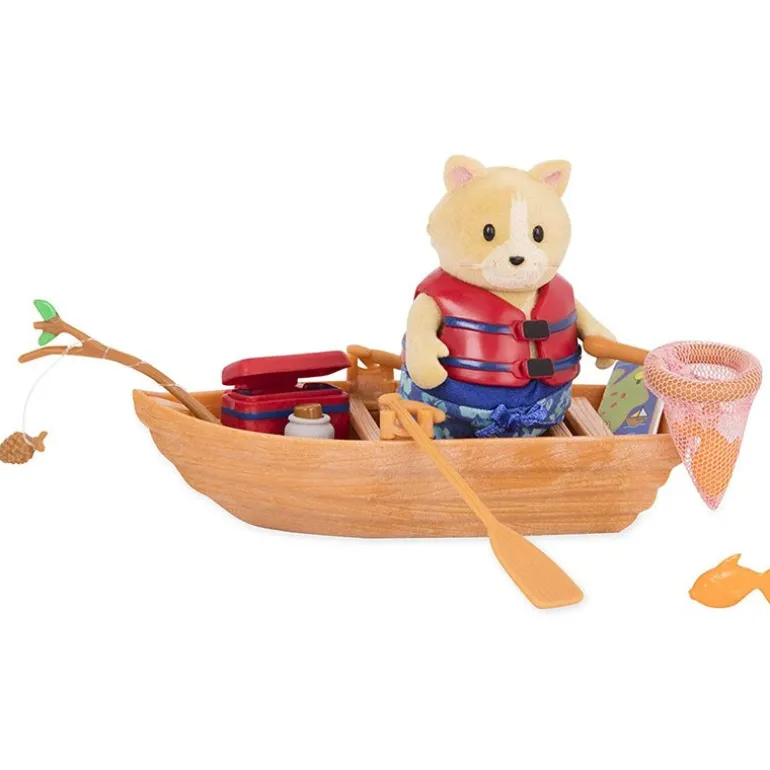 Lil Woodzeez Lekesett med figur - Båt sett