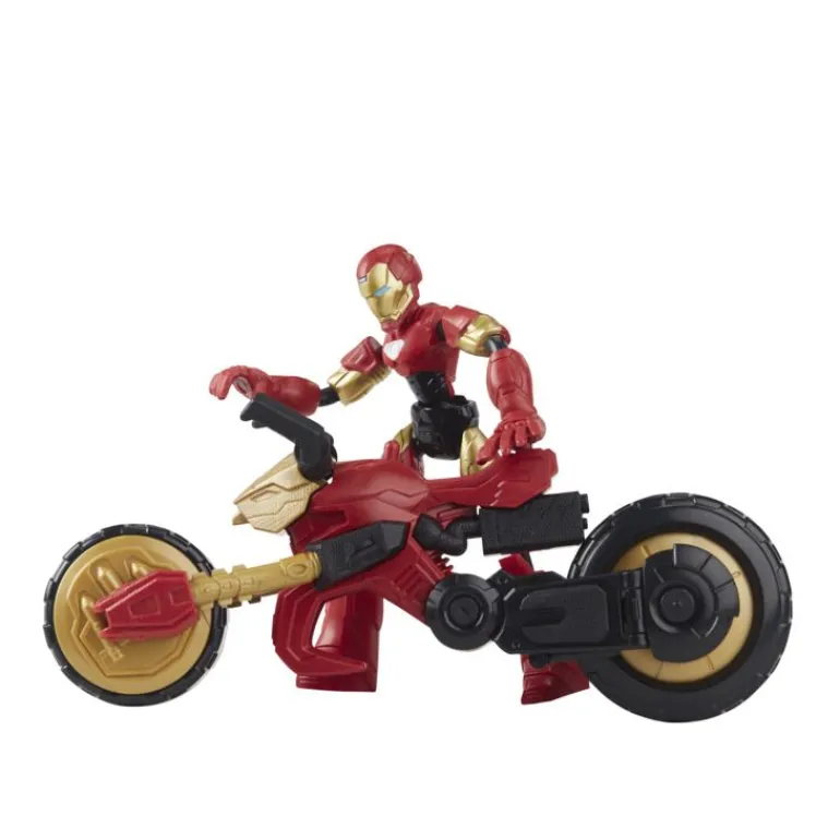 Marvel Avengers Bend and Flex figur 15 cm - Iron Man med motorsykkel