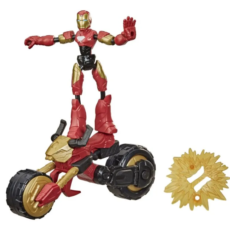 Marvel Avengers Bend and Flex figur 15 cm - Iron Man med motorsykkel