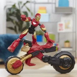 Marvel Avengers Bend and Flex figur 15 cm - Iron Man med motorsykkel