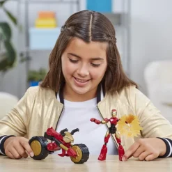 Marvel Avengers Bend and Flex figur 15 cm - Iron Man med motorsykkel