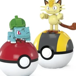 MEGA Pokémon Pokeball Byggesett 60 Deler - Bulbasaur & Meowth