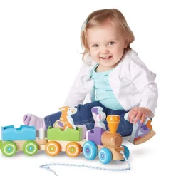 Melissa & Doug - Trekkeleke Tre tog med bondegårdsdyr