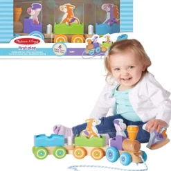 Melissa & Doug - Trekkeleke Tre tog med bondegårdsdyr