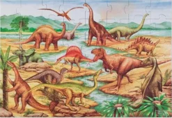 Melissa & Doug Gulvpuslespill Dinosaur 48 brikker 92x61 cm