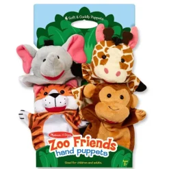 Melissa & Doug Hånddukker - Dyrepark dyr 4 figurer