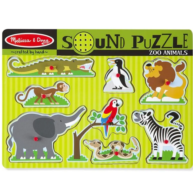 Melissa & Doug Puslespill med lyd 8 Brikker - Dyrepark Dyr fra 2 år