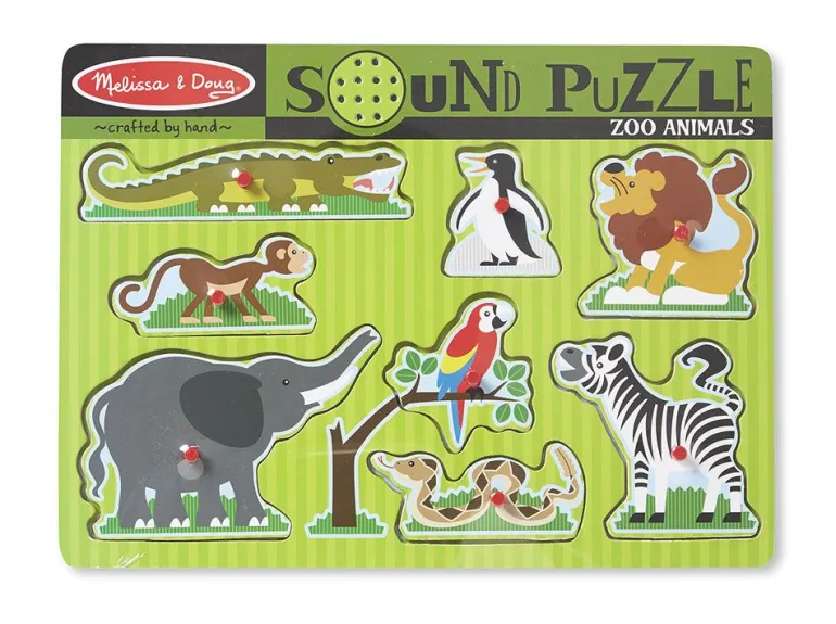 Melissa & Doug Puslespill med lyd 8 Brikker - Dyrepark Dyr fra 2 år