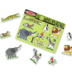 Melissa & Doug Puslespill med lyd 8 Brikker - Dyrepark Dyr fra 2 år