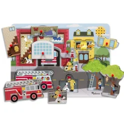 Melissa & Doug Puslespill med lyd 8 Brikker - Around the Fire Station