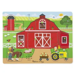 Melissa & Doug Puslespill med lyd 8 Brikker - Around the farm
