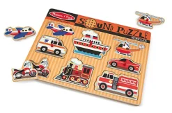 Melissa & Doug Puslespill med lyd 8 Brikker - Kjøretøy fra 2 år