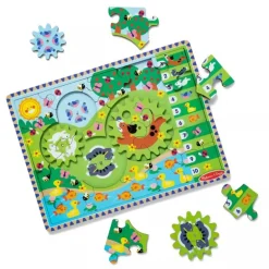Melissa & Doug Tannhjul Puslespill 24 Brikker - Animal Chase