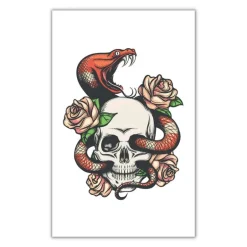 Midlertidig Tatovering - Hodeskalle