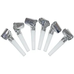 Partyfløyter 6-pakning - Sølv