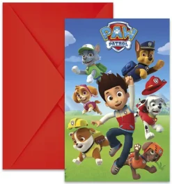 Paw Patrol - Invitasjoner med konvolutt 6 stk