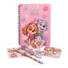 Paw Patrol Skivesett m/ A5 notatbok og multifarget penn - Skye og Everest