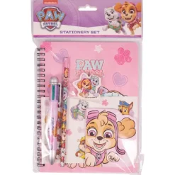 Paw Patrol Skivesett m/ A5 notatbok og multifarget penn - Skye og Everest