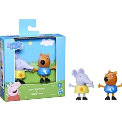 Peppa Gris Best Friends Figursett 7,5cm - Emily Elephant og Freddy Fox