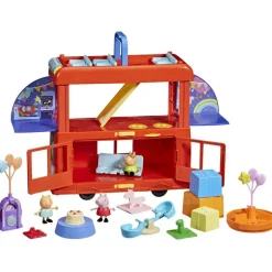 Peppa Gris 2-i-1 Lekesett m/ 3 figurer og 15 tilbehør - Partybuss