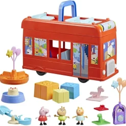 Peppa Gris 2-i-1 Lekesett m/ 3 figurer og 15 tilbehør - Partybuss